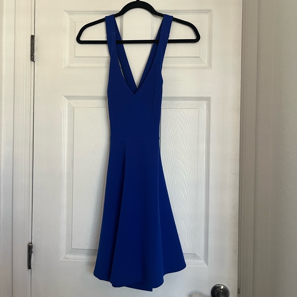 Lulu's Royal Blue Backless Skater Dress